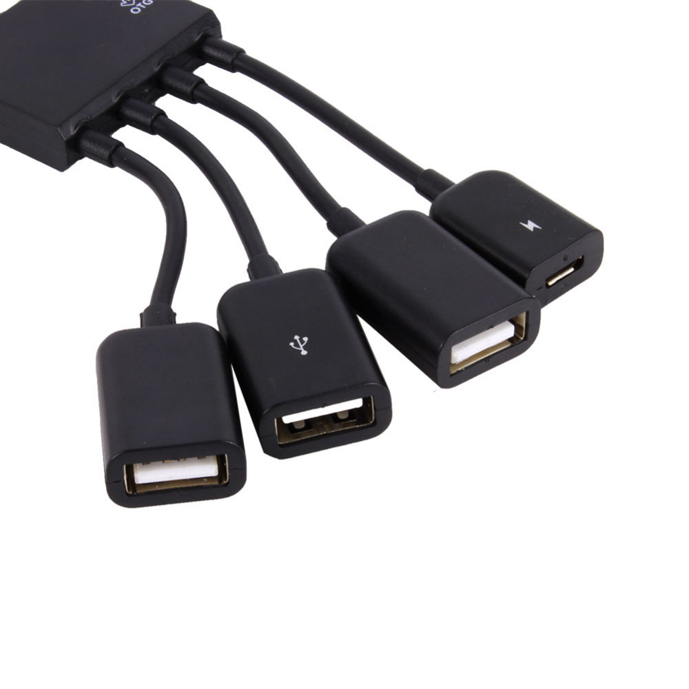 4 Port Micro USB OTG Power Charging Hub Cable Spliter Connector Adapter For Smartphone Computer Tablet PC