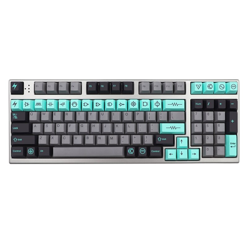 135 Keys/Set Electric Keycap Cherry Profile Pbt Keycaps For MX Switches Dz60 Gk61 64 Sk61 ID80 Dye Sublimation Key Cap