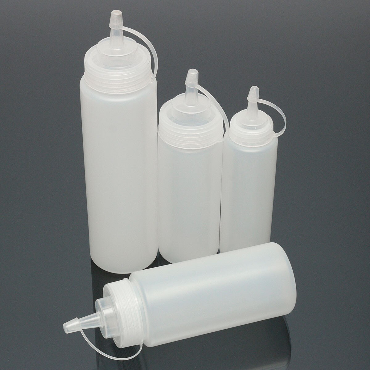Botellas de aceite para condimentos de Squirt de 8-12Oz, dispensador de miel de plástico con boquillas, salsas de Ketchup, accesorios de cocina