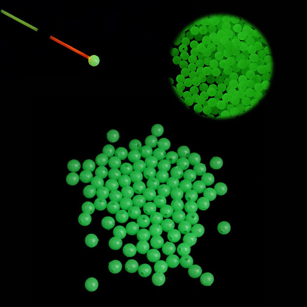 100 stuks 5mm ronde vislokmiddelen lichtgevende ronde visdobbers kralen rubber visaccessoires