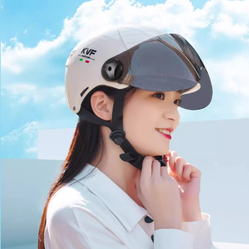 Motorcycle Helmet MEN Woman Electric Motor Car Scooter Bike Open Face Half Helmet Anti Safety Hat Bicycle Cap With Goggles