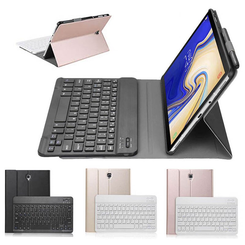 Bluetooth Wireless Keyboard Case Voor Samsung Galaxy Tab S4 10.5 Inch T830 T835 SM-T830 SM-T835 Leather Stand Cover Met Toetsenbord