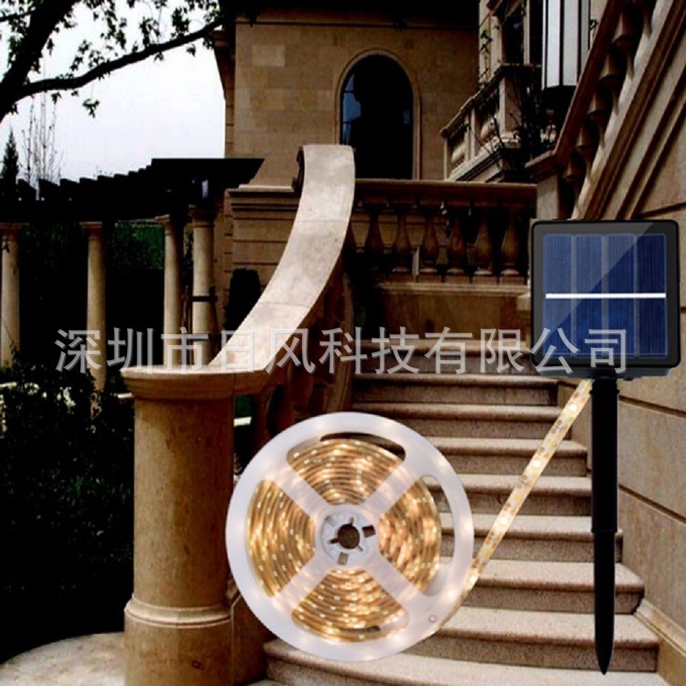 Utendørs solar led strip lys vanntett luces led lights hage dekorasjon lys tape strips fleksible plen lamper smd 2835 5m