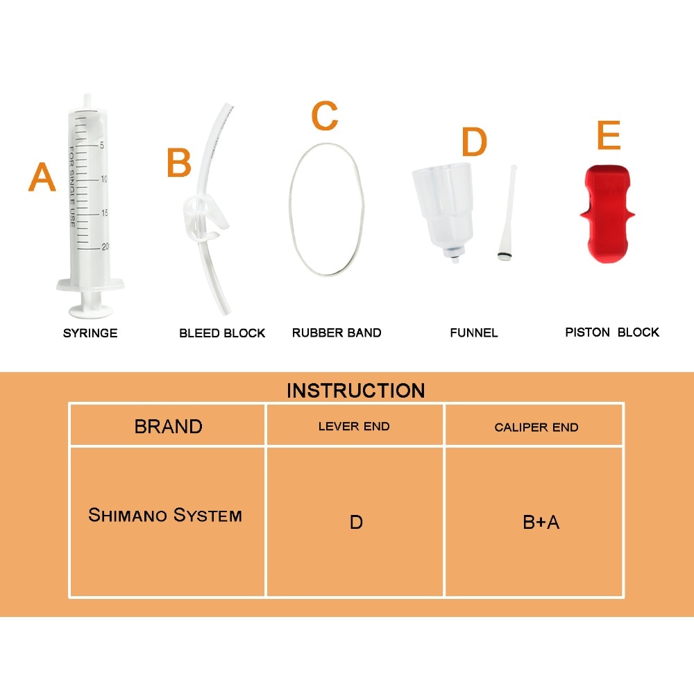 bicycle Hydraulic brake bleed kit for shimano MTB and Road brake system Mineral Oil Brake, Funnel Set Bike Repair Tool kit