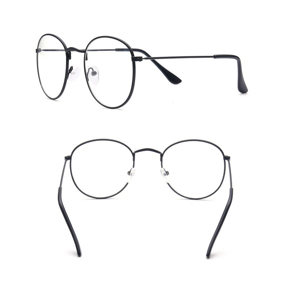 Brilmonturen Metalen Ronde Bril Frame Clear Lens Eyeware Zwart Oog Glas Retro Grote Metalen Lenzenvloeistof Frame Oversized