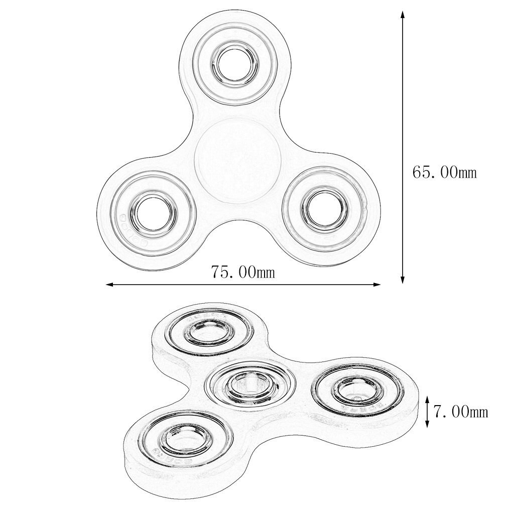 Complete set vingertop spiraal hand spinner vinger asgrauw lichtgevend aantrekkelijk schelp staal materiaal voor autisme