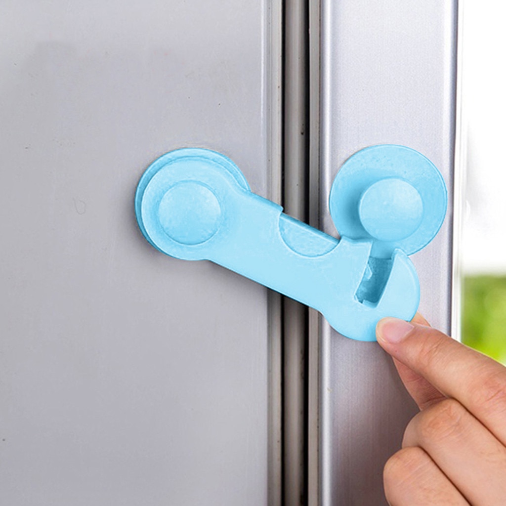 Kabinetlåse børnesikkerhed, klæbende babysikringslåse multifunktionel 1pc sikkerhed skuffe dørkabinet låseværktøj  #40: Blå