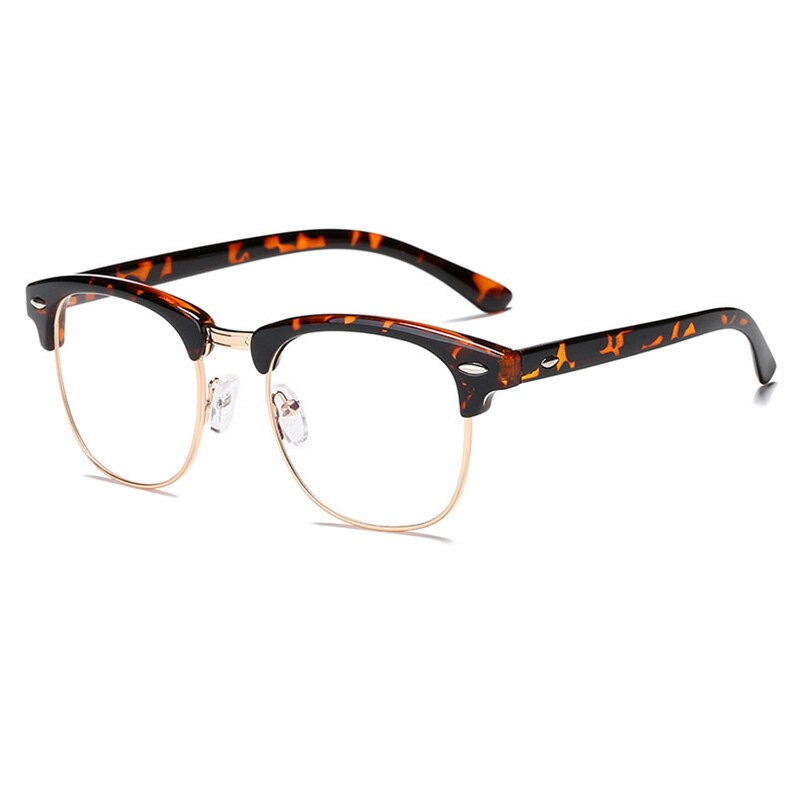 RBENN Anti Blue Ray Computer Glasses Men Women Blue Light Blocking Eyeglasses Classic Rivet Optical Frame Gaming Eyewear Male: Leopard