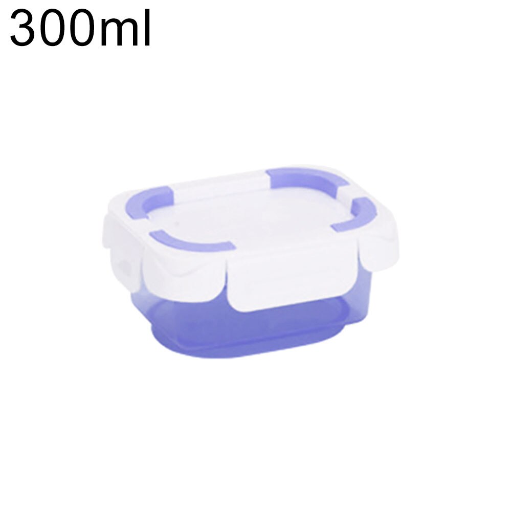 300-6500ml Refrigerator Food Storage Containers With Drainer Kitchen Storage Vegetable Fruit Fresh Box Organizer With Lid: Blue 300ml