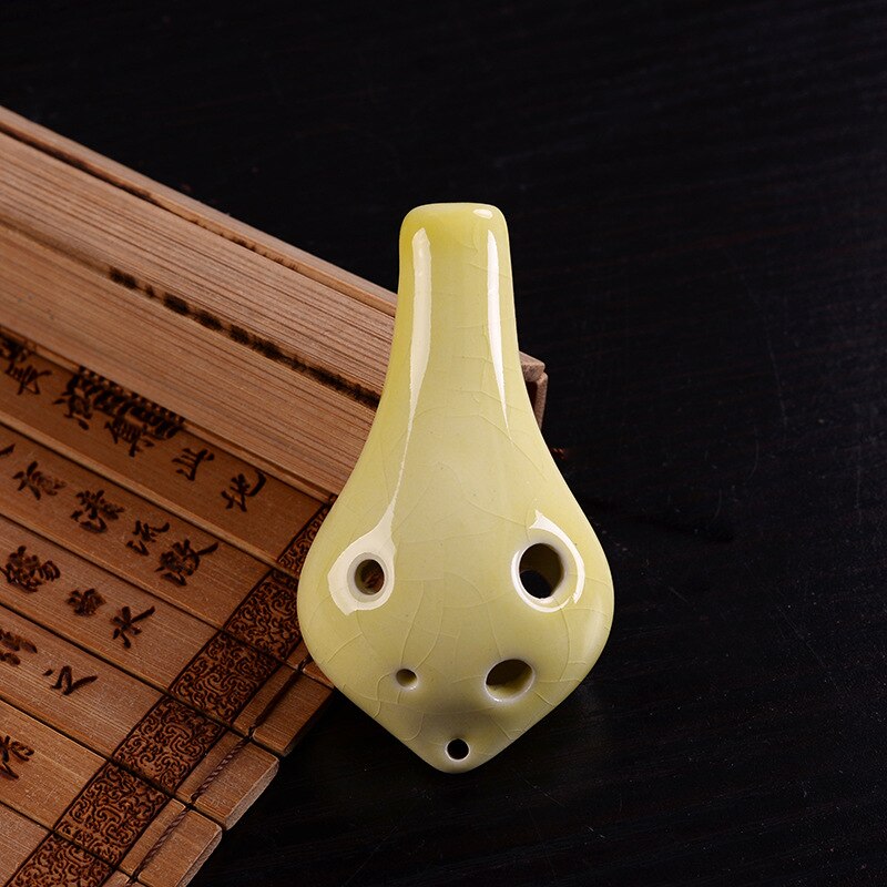 Ocarina diskant  sc 6- håls långrör ocarina student nybörjare ocarina musikinstrument för att skicka musikband: Beige