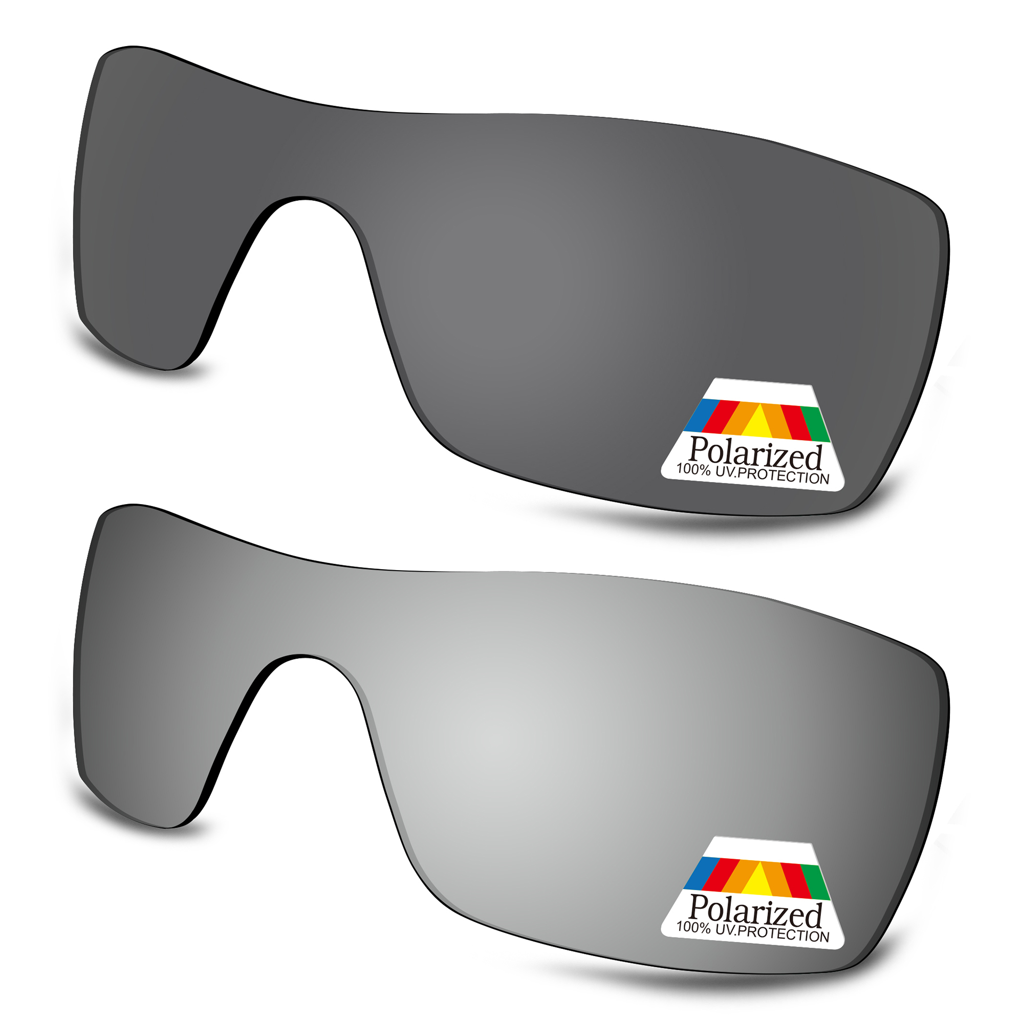 Bwake 2 Pairs Black &amp; Silver Gepolariseerde Vervanging Lenzen Voor-Oakley Turbine Rotor OO9307 Zonnebril Frame