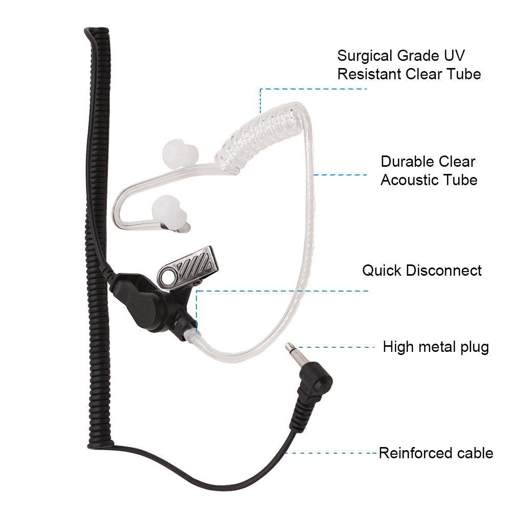 3,5mm zwei Weg Radio Hörer 3Stck Hören Empfänger Nur Headset Ohrhörer für Standard Yaesu Icom Alinco Motorola Kenwood Radio Mic