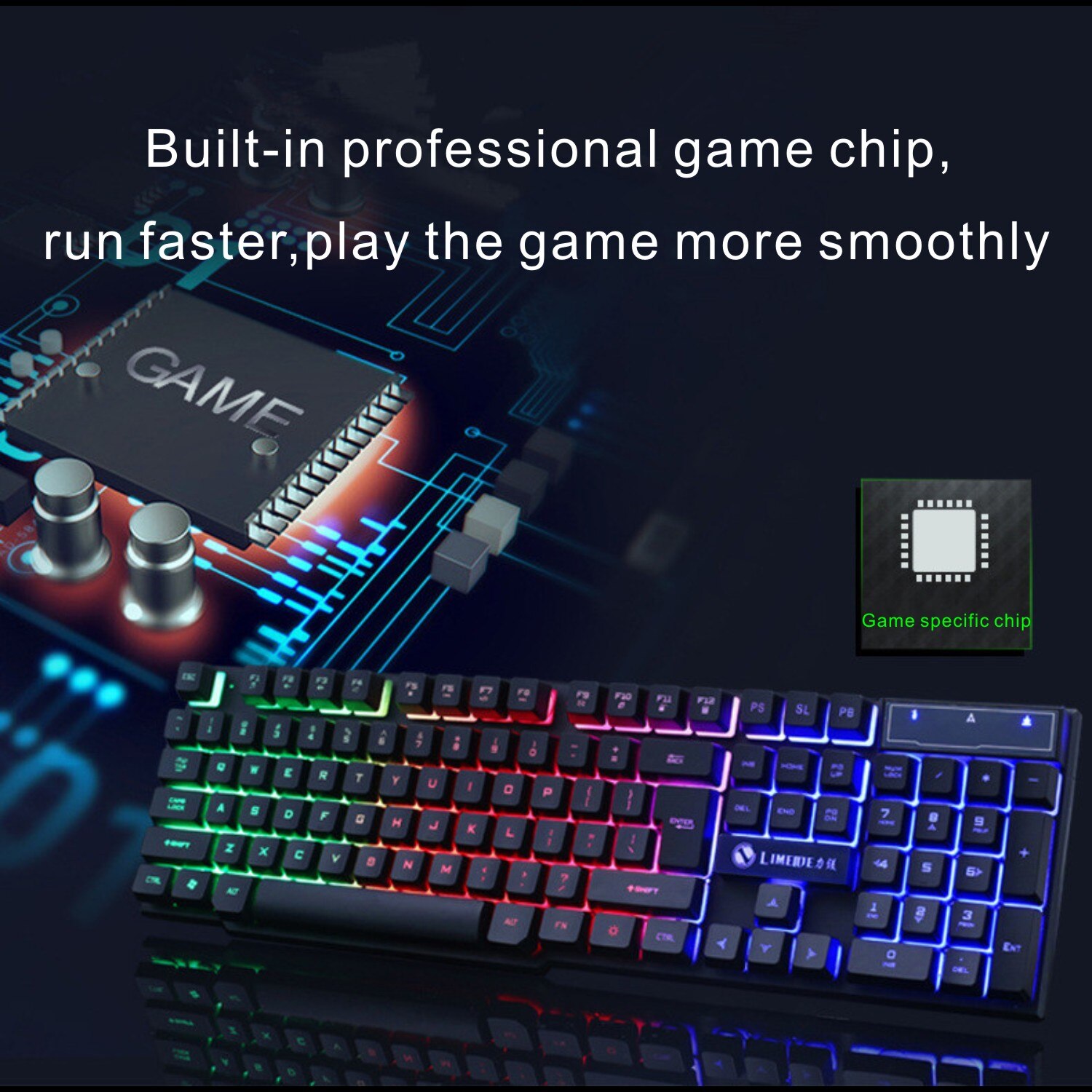 USB Wired Gamer Mouse and Keyboard Gaming Keycaps RGB Luminous LED Backlit Ergonomics Multimedia Gamer Keyboards For PC Computer