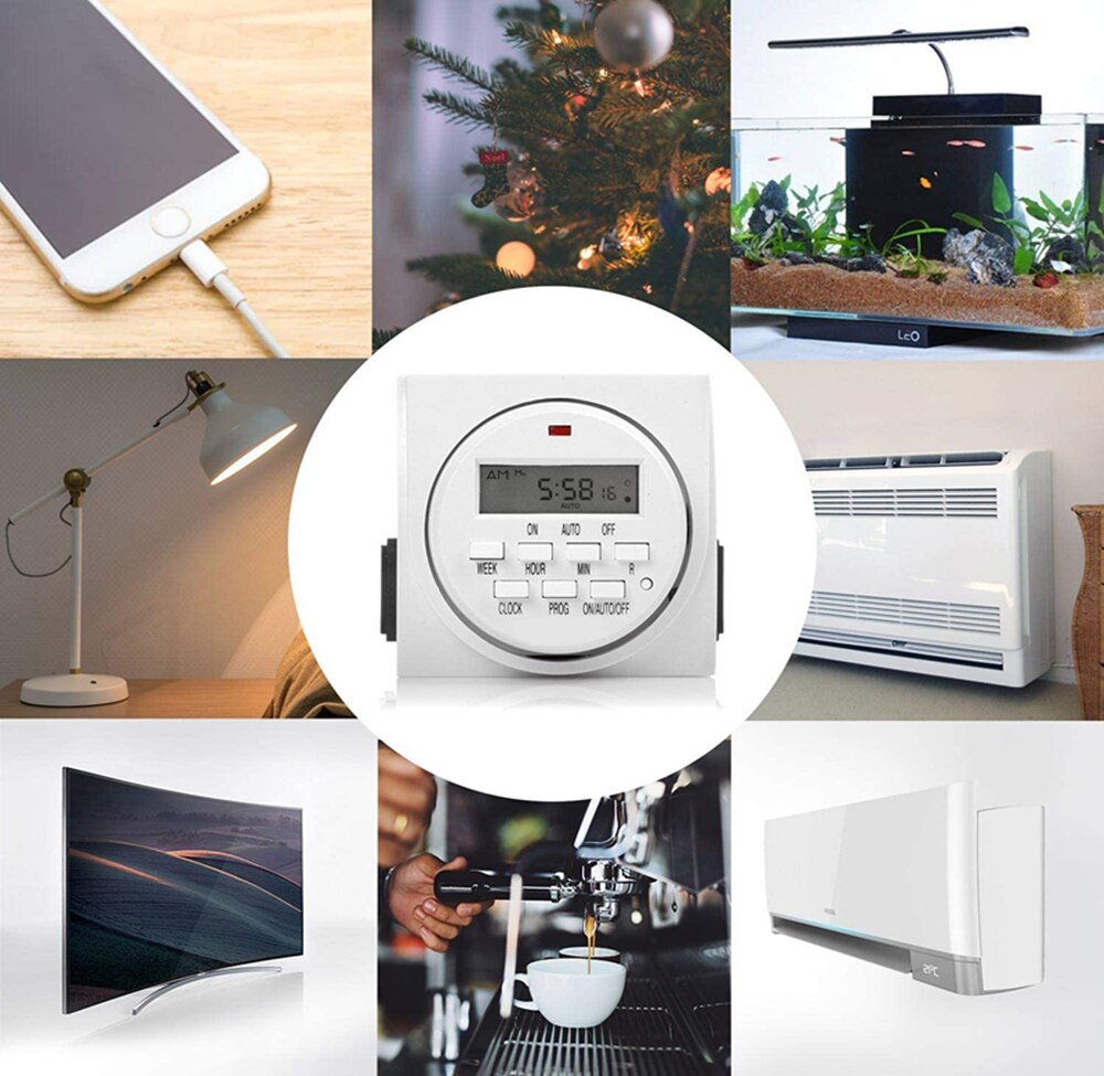 Interruptor temporizador programable 220V 230V AC LCD grande 1,6 pulgadas con relé con certificación UL dentro y función de tiempo de cuenta atrás