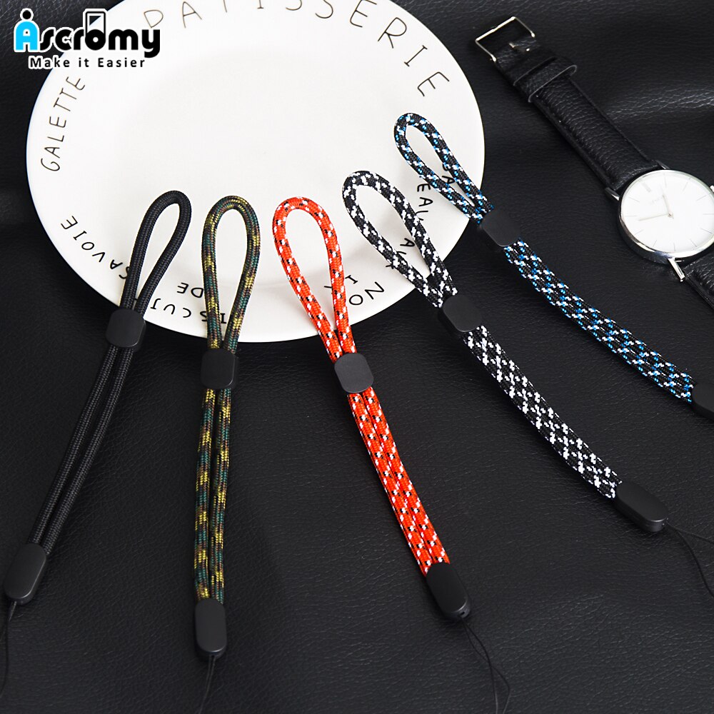 Ascromy Verstelbare Gsm Riem Nylon Pols Lanyard Voor Telefoon Case Camera USB Flash Drives Sleutels Keychain ID Tag Accessoires