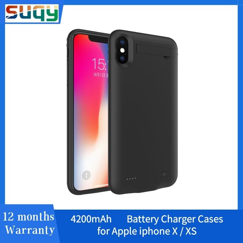 Suqy External Battery 4200mAh for Iphone X Charging Case Batterie Externe for Iphone Xs Case Power Bank Bateria Externa Cases