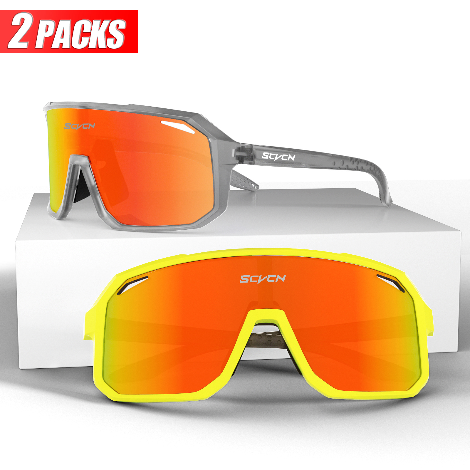 SCVCN Sport Männer UV400 Sonnenbrille Radfahren Gläser Runing Cycl Camp Bike Brillen MTB Outdoor Brille Fahrrad Frauen Jagd: Tiefe Blau