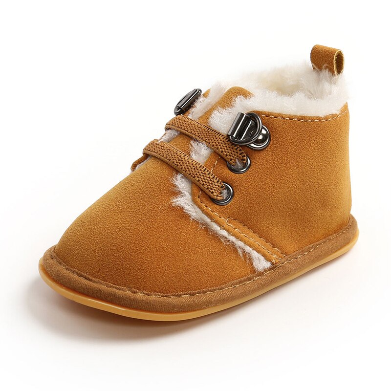 0-18M Neugeborenen Baby Booties Winter Warme Pelz Futter Nicht-Unterhose Gummi Sohle Stiefel Kleinkind Prewalkers 4 farben