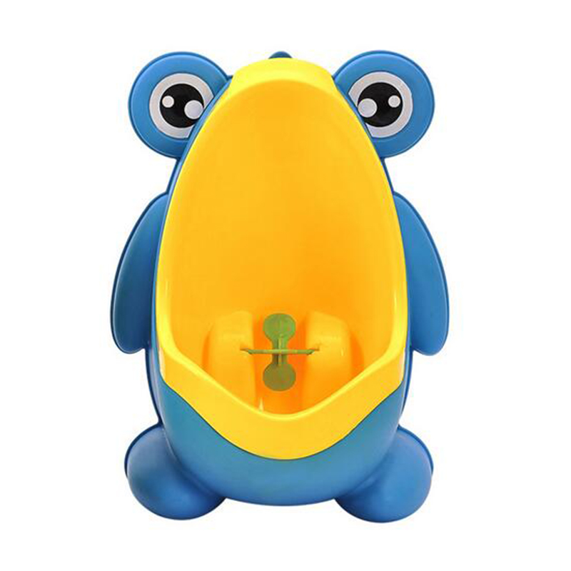 Frog-orinal de baño para bebé, orinal de entrenamiento para niños, inodoro infantil, orinal de viaje montado en la pared: Azul