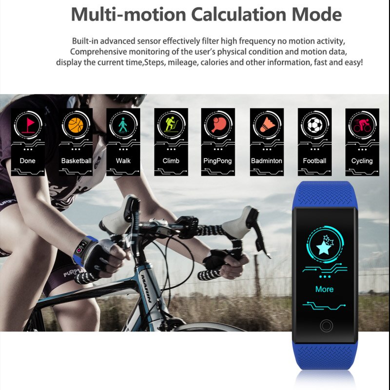 Qw18 smarta armband sport smart klocka sport steg hjärtfrekvens fitness tracker smart armband för män realtidsmätning smart