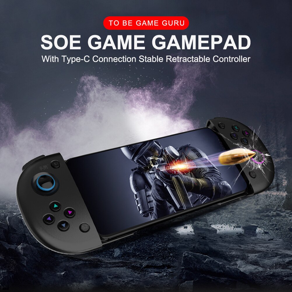 Gamepad Met Type-C Verbinding Intrekbare Stabiele Controller Voor Smartphone Draagbare Game Handvat Joystick Gevoelige Knoppen