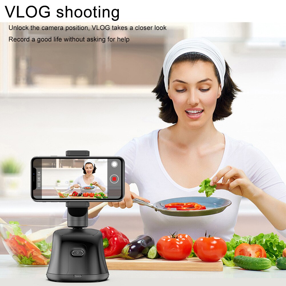 Auto Face Tracking Desktop Camera Mount AI Composition Rechargeable 360 Degree Rotation Cameraman Mobile Phone Gimbal Stabilizer