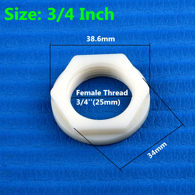 2 ~ 100 Uds hilo femenino 1/2 ~ 2 pulgadas plástico blanco Nylon tuerca de sujeción hexagonal jardín Micro riego Pagoda tapa de tornillo accesorio: Oro / 1/2"