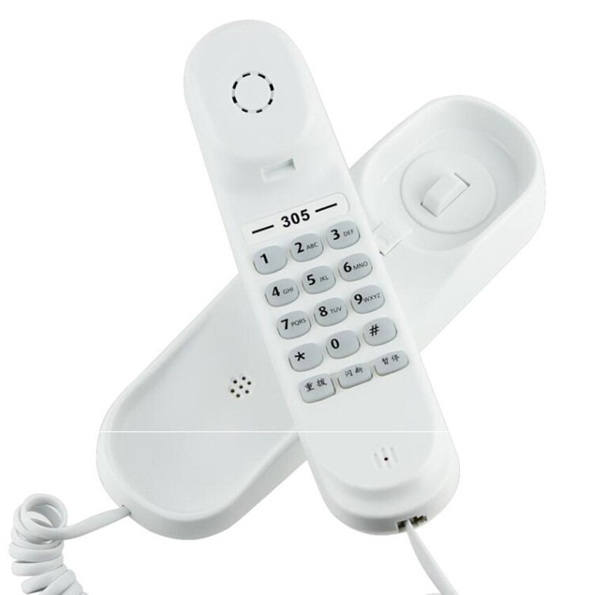 Trimline Corded Phone - Phones for Seniors, Wall Mounted Telephone with Redial, Pause, Flash Function for Home Hotel
