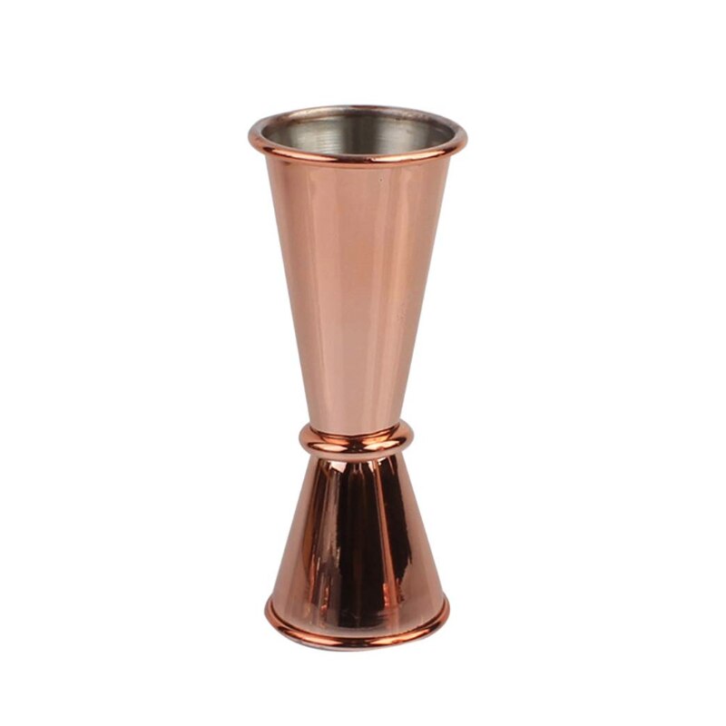 Herramienta de cóctel, vaso medidor de 30/60ml, barra de doble pared, Jigger Bar herramienta como acero inoxidable: Rose Gold