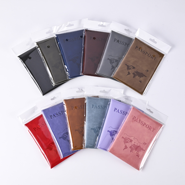 Porta pasaporte de PU colorido, fundas para pasaporte, funda protectora para pasaporte de viaje, tarjetero de identificación, accesorios de viaje