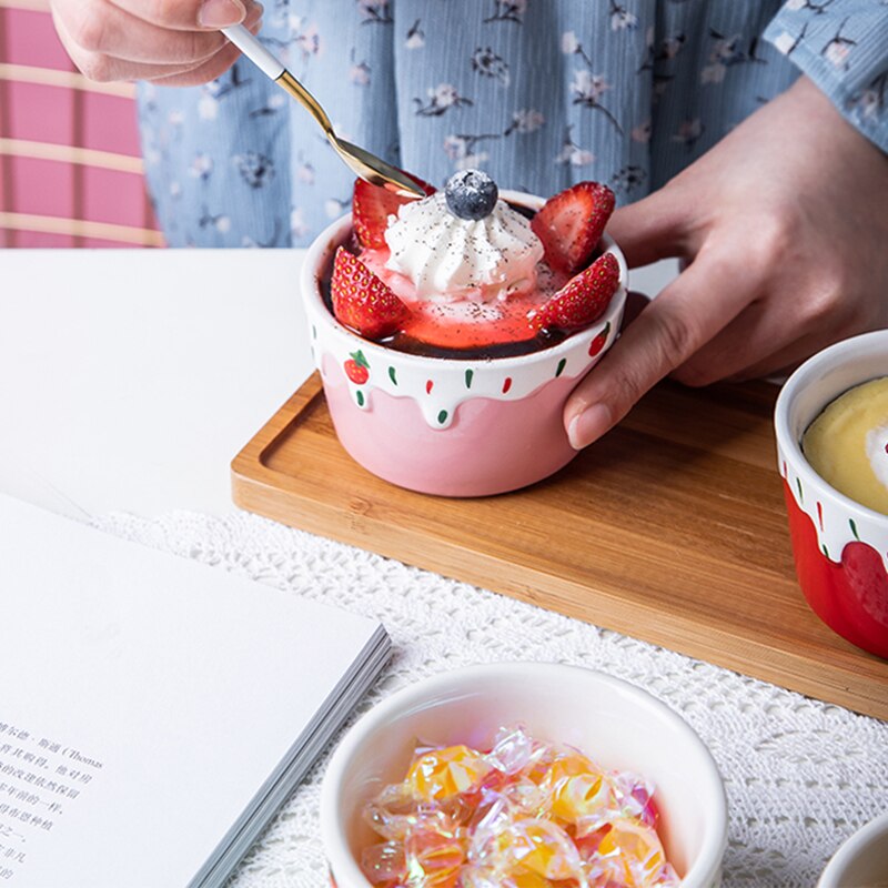 2 stk nordisk kjøkken liten kake pudding form baking mini bakebolle ovn spesielle keramiske høy temperatur resistente apparater