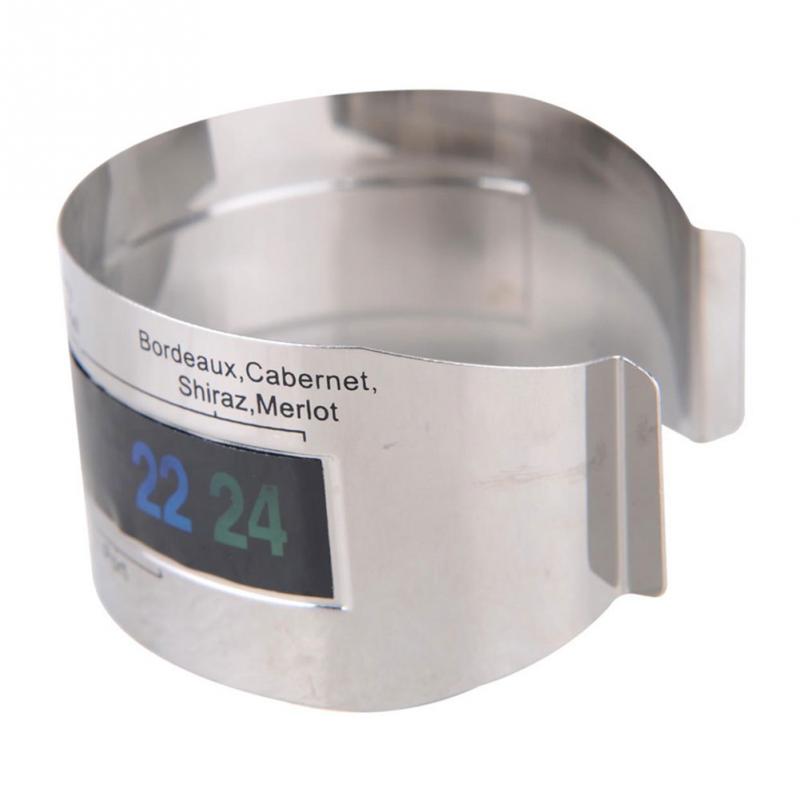 Thermomètre Bracelet Vin Numérique LCD - Acier Inoxydable - Plage 4-24°C