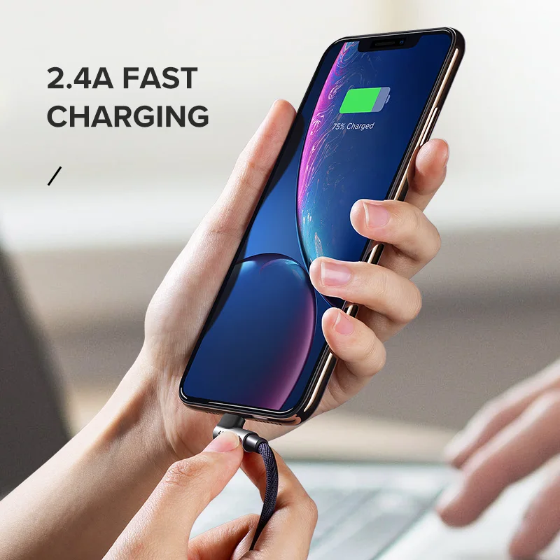 Ugreen for usb a til lightning-kabel mfi-sertifisert 90- graders for apple iphone 14 ipad usb-ladekabel ladedata flettet 1.5m