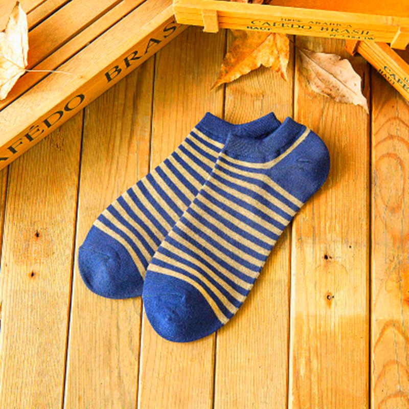 Calcetines tobilleros transpirables para hombre, calcetín de algodón, náuticos, rayas, anclas, estrellas, nieve, 5 pares, para primavera y verano: 3
