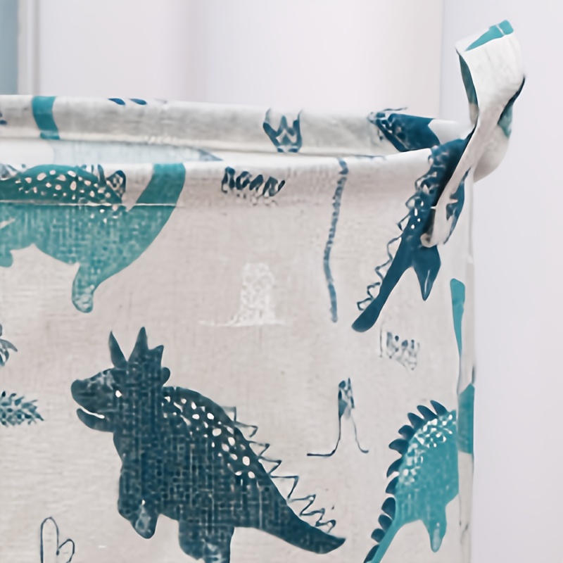 Wasmand Stevige dinosaurusstof Opvouwbare opslag Kleding Speelgoed Huisorganisatie Handvatten Badkamer Decor Badkameraccessoires