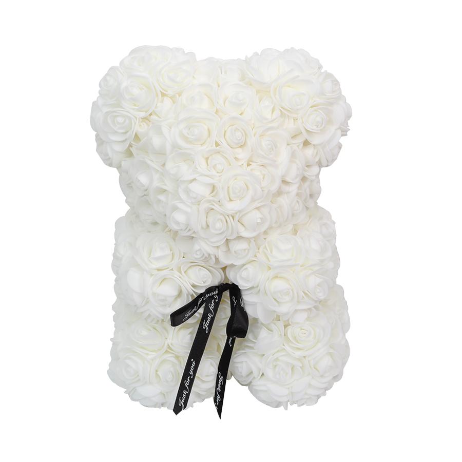 gros pas cher 25cm ours rouge Rose ours en peluche Rose fleur artificielle décoration de noël pour les femmes saint valentin: A7