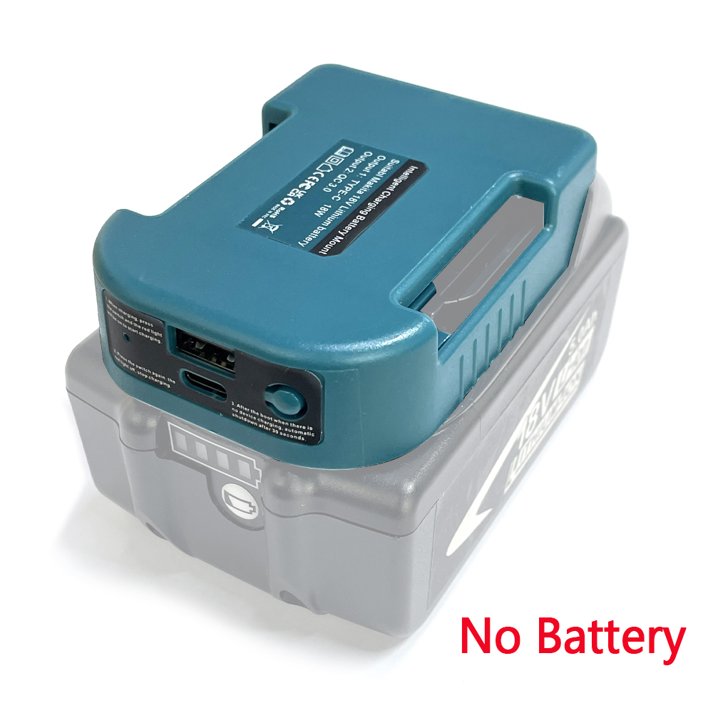 Verbeterde USB-opladeradapter voor Makita 18V Li-ion met USB Type-C batterijhouder snel opladen