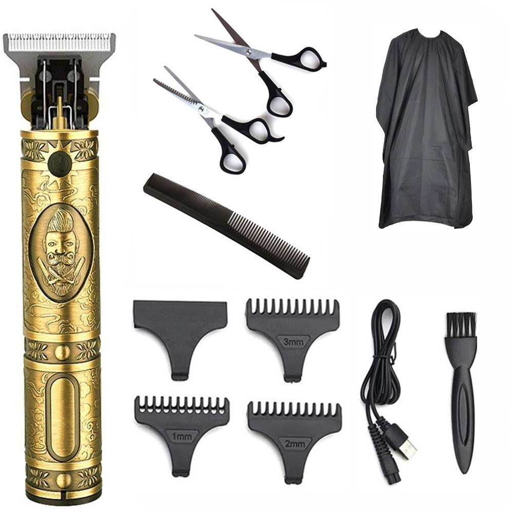 Electric Hair Clipper Hairdresser Electric Shaver Pro Li Outliner Barber Men Hair Trimmer Hair Cut T-blade Machine: Gold