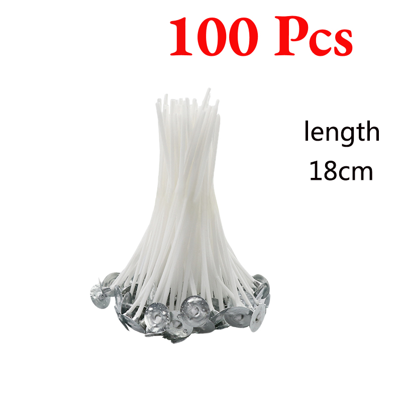 100 Uds. Mechas de vela de algodón sin humo DIY, suministros para hacer velas perfumadas, accesorios para velas, mechas de cera para fabricación de velas: violet