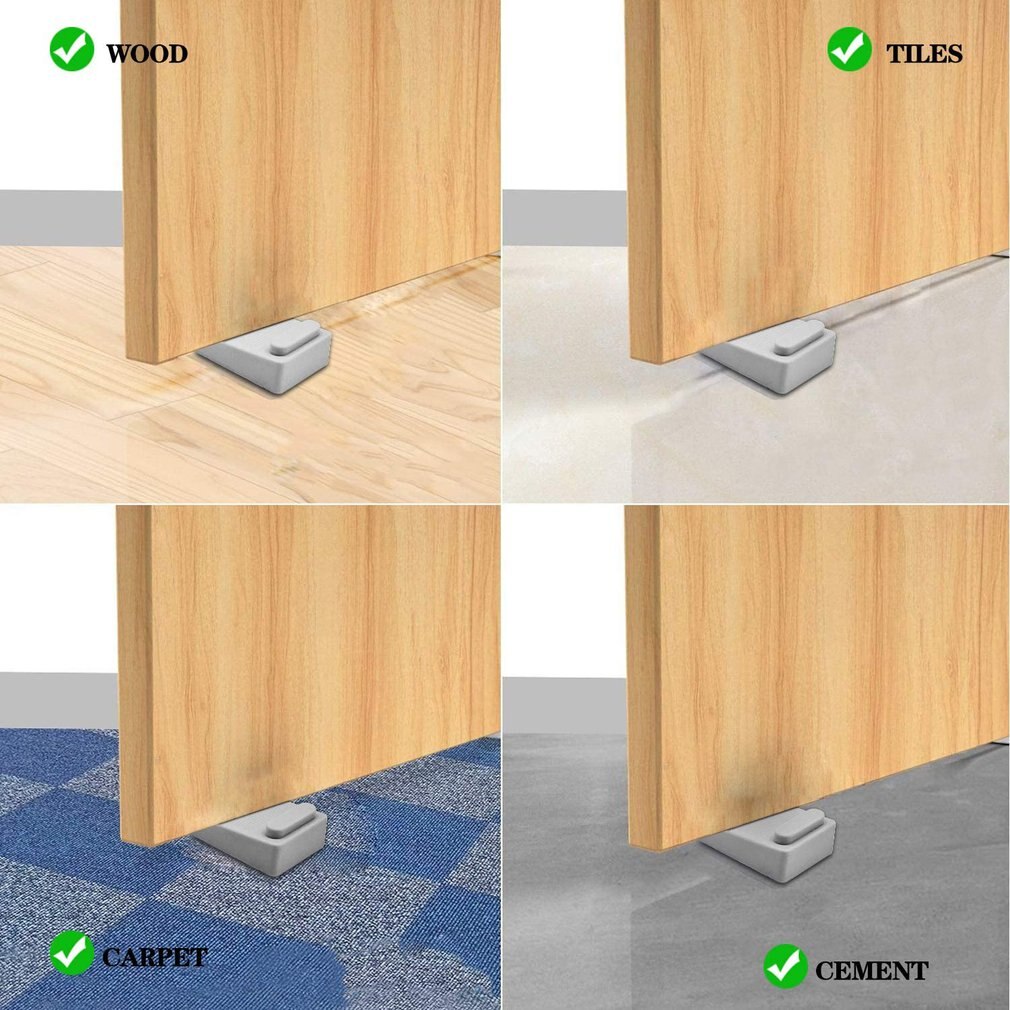 Winddichte rubberen stopper, rubberen deurstopper, hoog stapelbaar, smeedijzeren winddichte deurstopper, wigvormig, praktisch