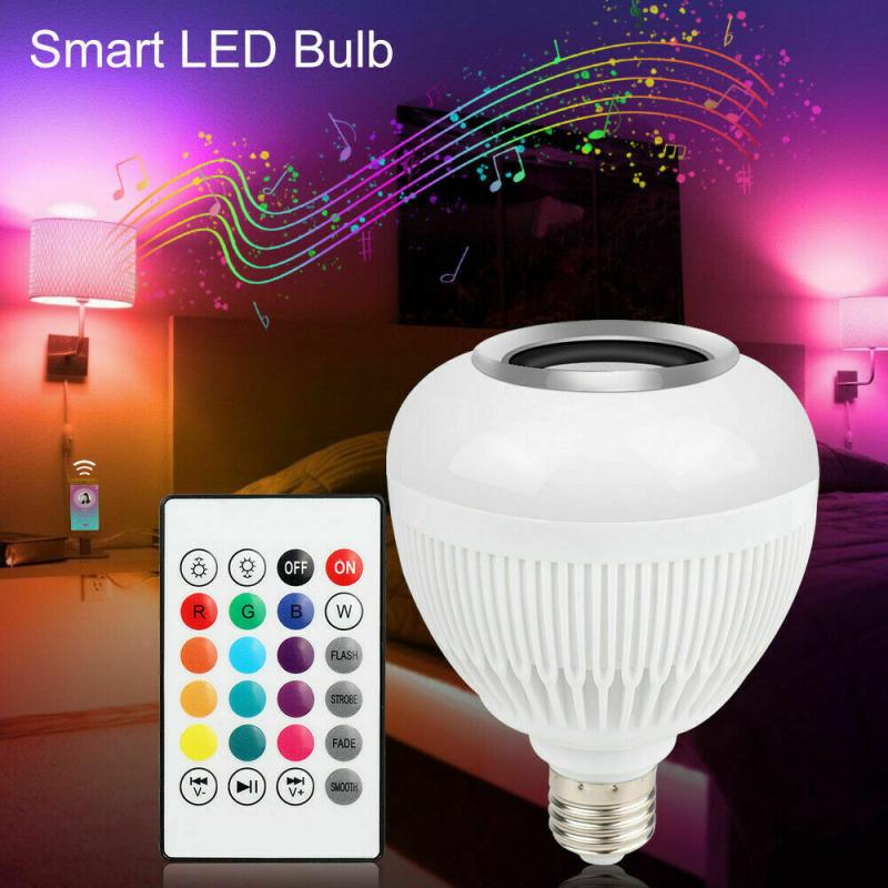 E27 Draadloze Bluetooth Speaker 12W Rgb Lamp Led Licht 100-240V Smart Led Licht Muziek Speler Met afstandsbediening Audio