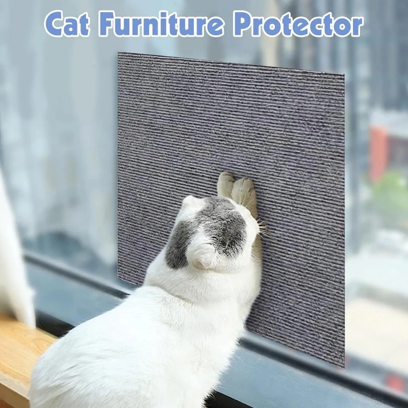 Cat Scratching Mat with Self-Adhesive Trimmable Cat Carpet Cat Scratching Carpet Corner Wall Cat DIY Scratch Furniture Protector