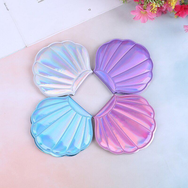 Espejo de maquillaje de piel sintética, 1 Uds., espejo con aumento 1:2, Espejos de maquillaje para niñas, 2 caras, espejo portátil para cosméticos