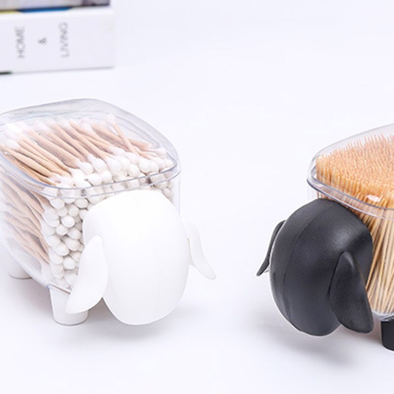 Baumwolle Tupfer Box Mini Kunststoff Zahnstocher Speicher Niedlich Tier Form Staub-Proof Haushalts Desktop-Organizer NSV775