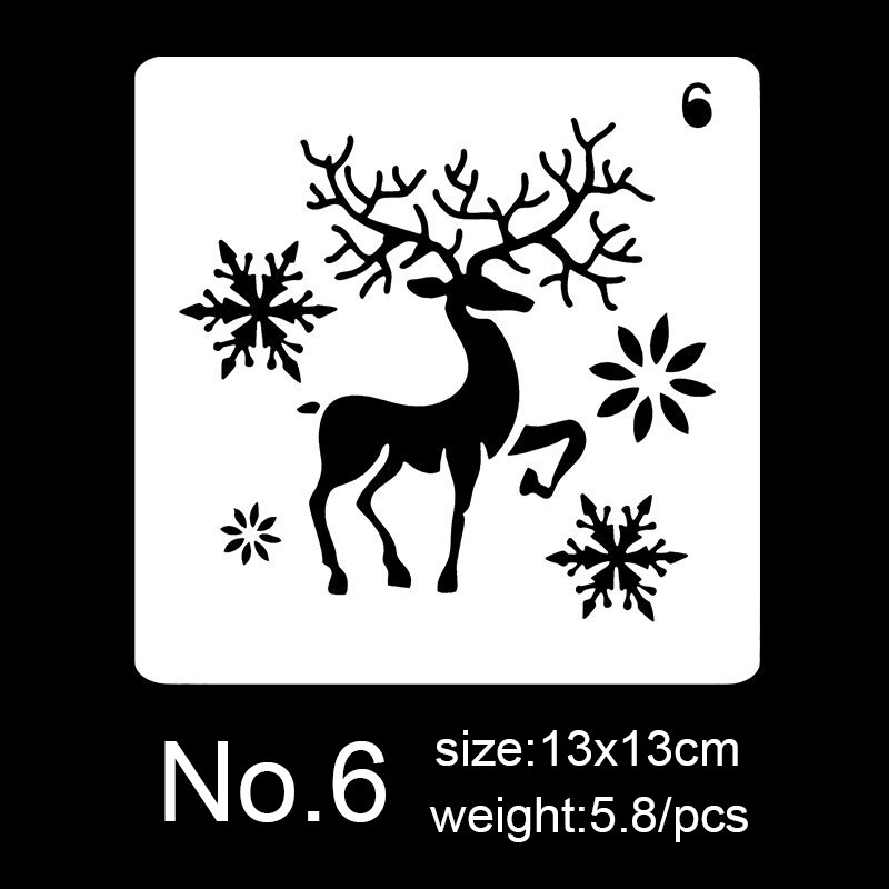 Merry Christma Drawing Template Theme Drawing Board Painted Christmas Tree Elk Children's Educational Tools 12 Kinds Style: NO.6