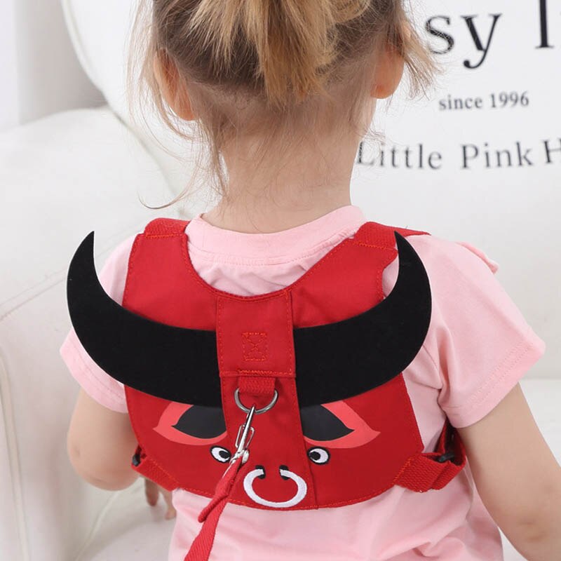 Children Learning Walking Back Traction Adjustable Safety Harness Toddler Walk Belt Keeper 1Pcs Anti Lost Rope Leash Accessories: cow red