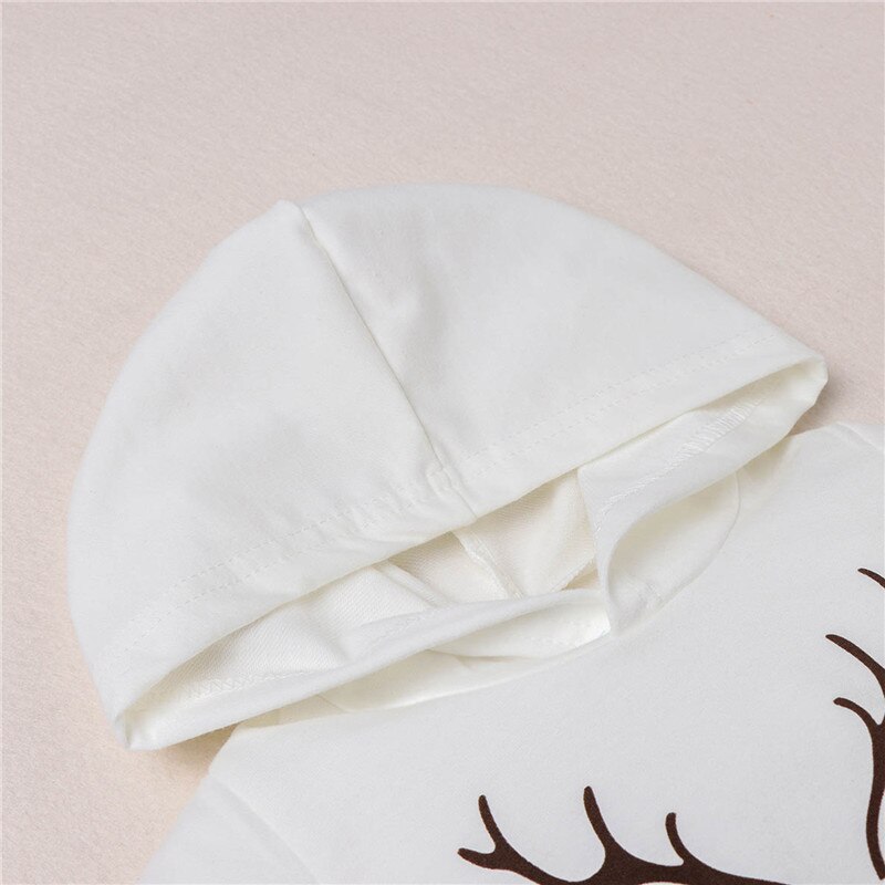 Sweats à capuche de noël pour bébé garçons filles coton wapiti imprimer dessin animé à manches longues sweat à capuche hauts 0-4T