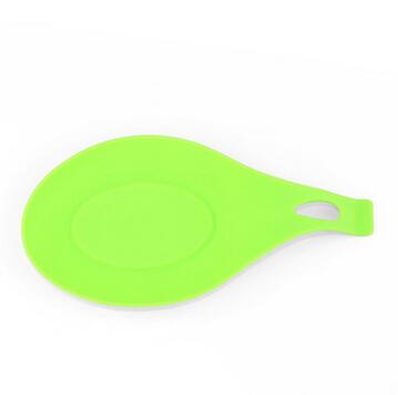 Silicone Insulation Spoon Rest Heat Resistant Placemat Drink Glass Coaster Tray Spoon Pad Eat Mat Pot Holder Kitchen Accessories: Grass green