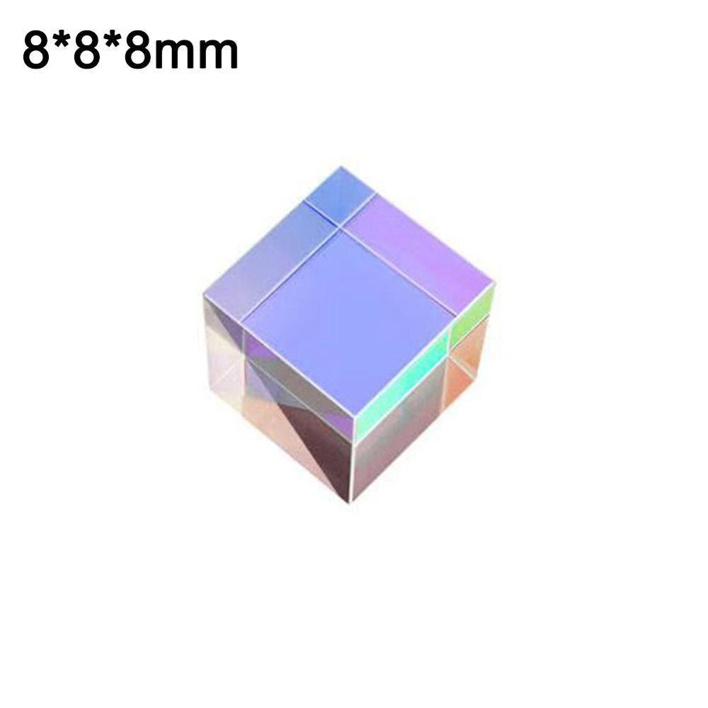 Dichroic Glass Optical Color X-Cube Four Side Polished Glass Experiment Prism 5*5*5mm For Teaching K9 Rainbow Cube G0A7: B