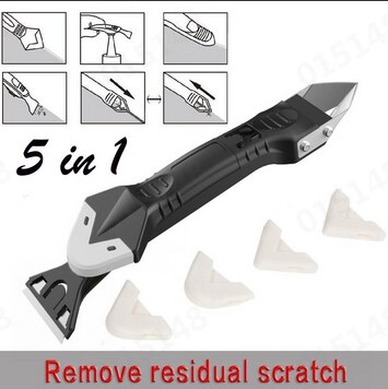 Glad Schraper Grout Kit Tools Siliconen Spatel Hoek Schrapen Naad Tool 5In1 Siliconen Remover Kalefateren Finisher Kit: B